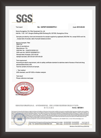 FDA Food Grade Certified by SGS