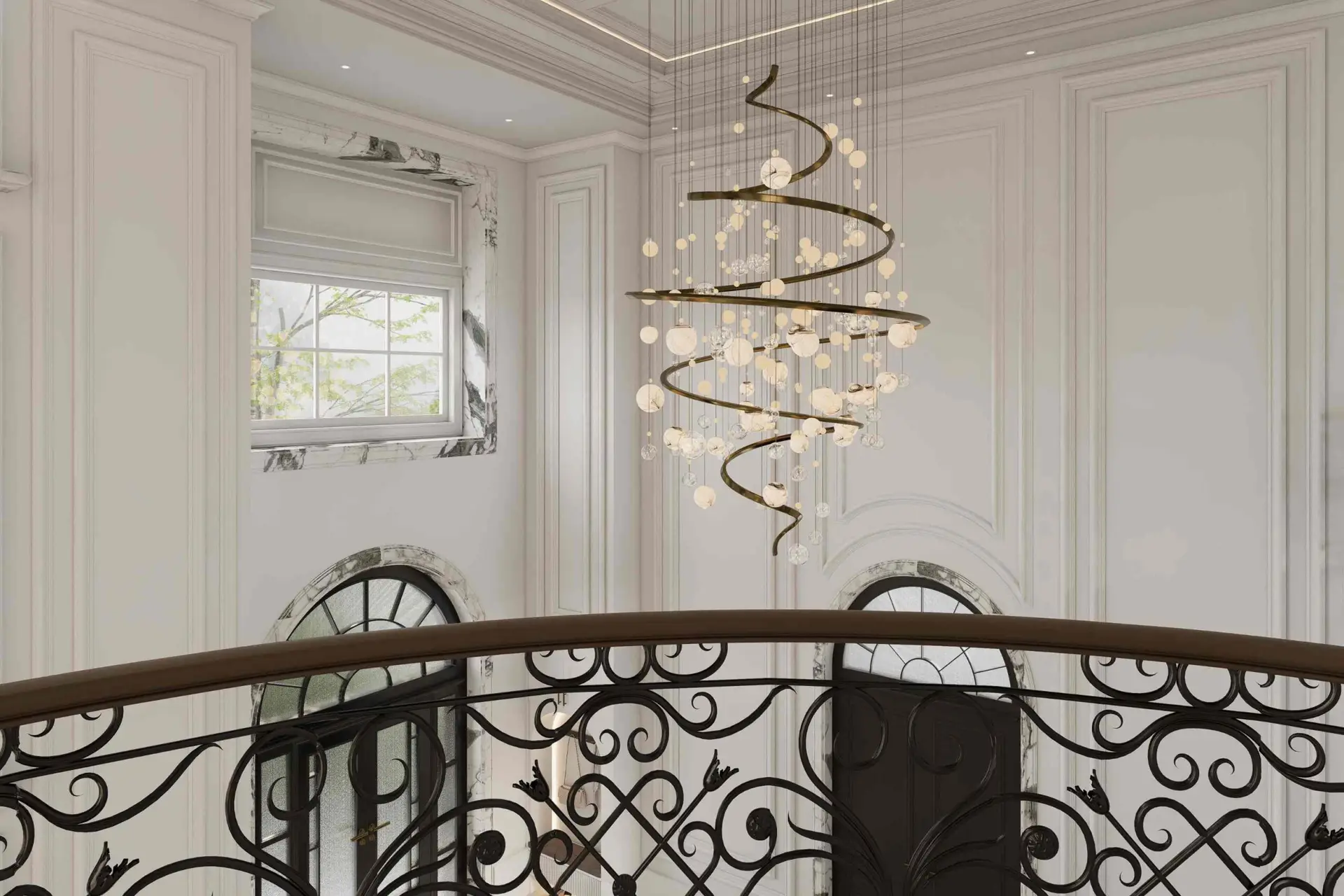 Luxury Spiral Ring Chandelier