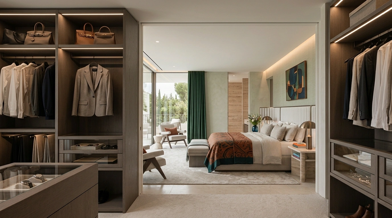 Luxury Villa Primary Suite With Walk-In Closet