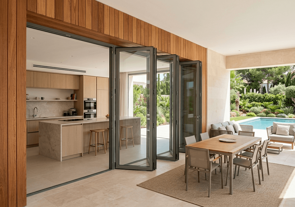 Bi-Fold Windows For Outdoor Dining Terrace