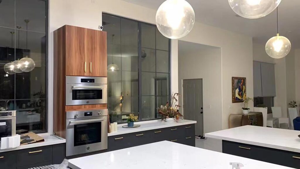 Black Slimline Aluminum Windows Modern Apartment Project in the USA