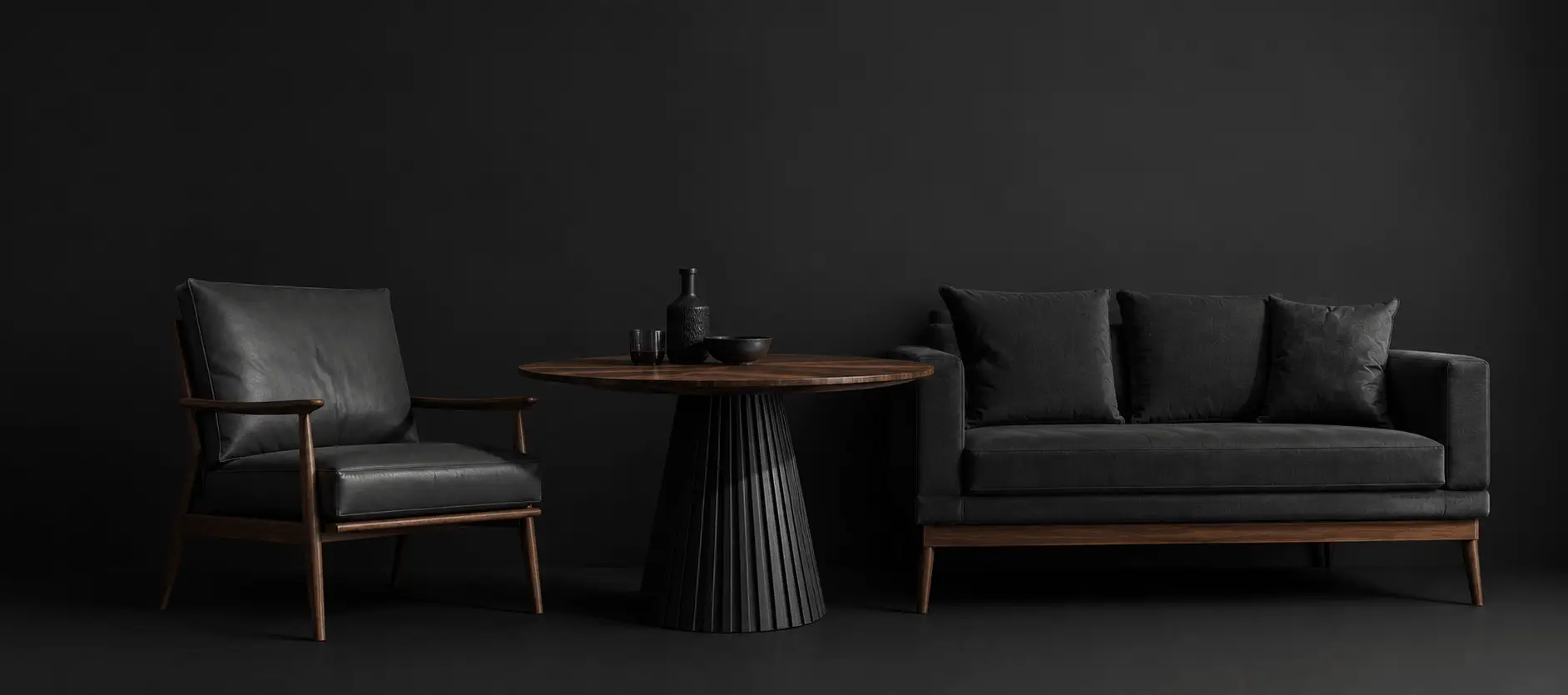 Modern dark-tone furniture set