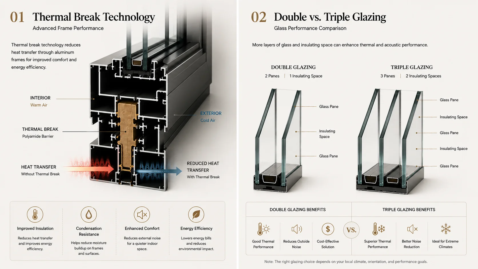 Aluminum Window Thermal Break And Glazing Comparison