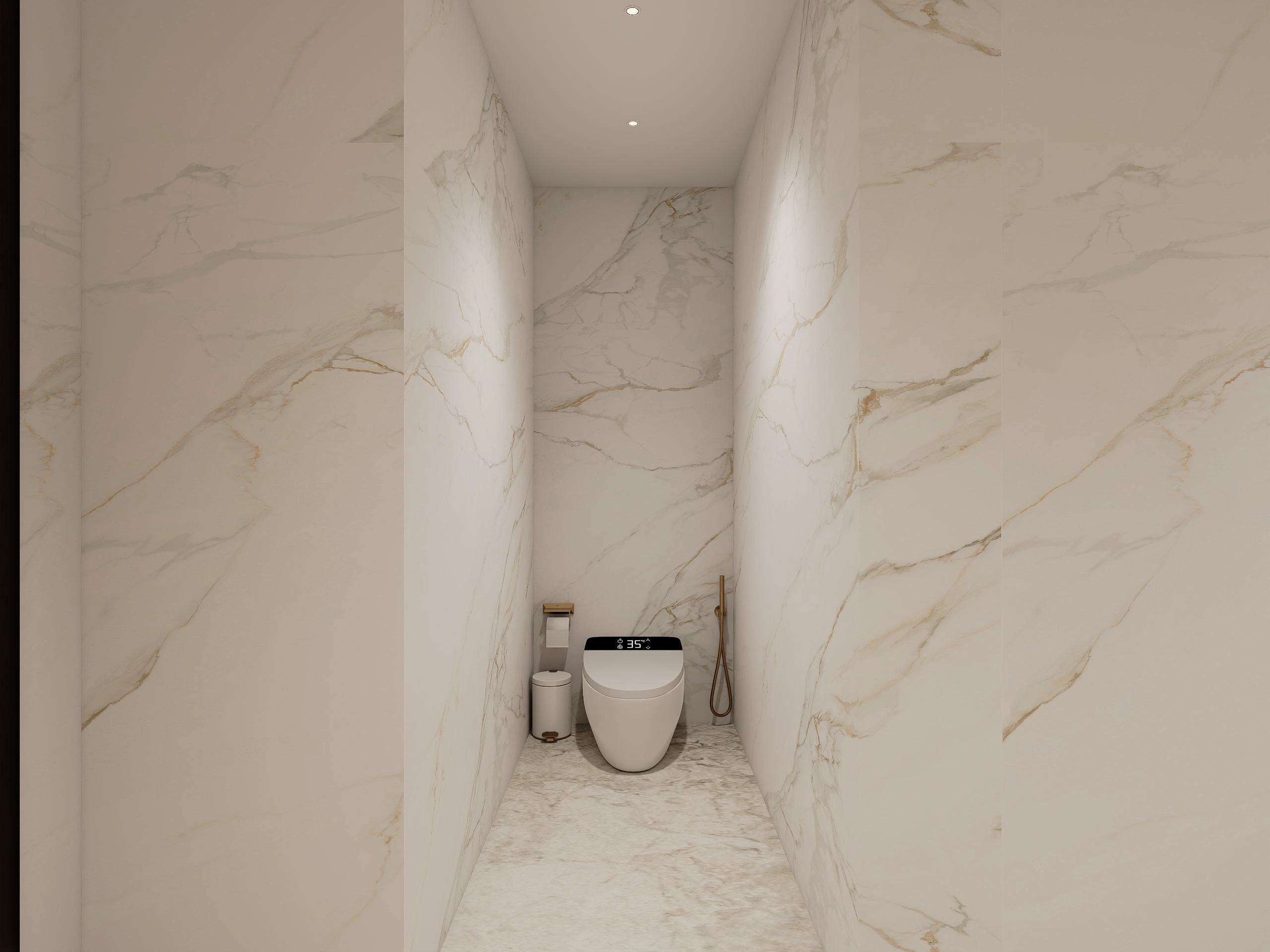 Calacatta Marble Suite Bath Smart Toilet