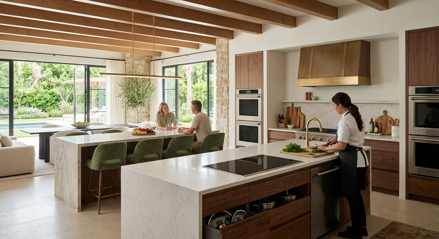 Luxury Dual Island Kitchen Design In A Modern Villa