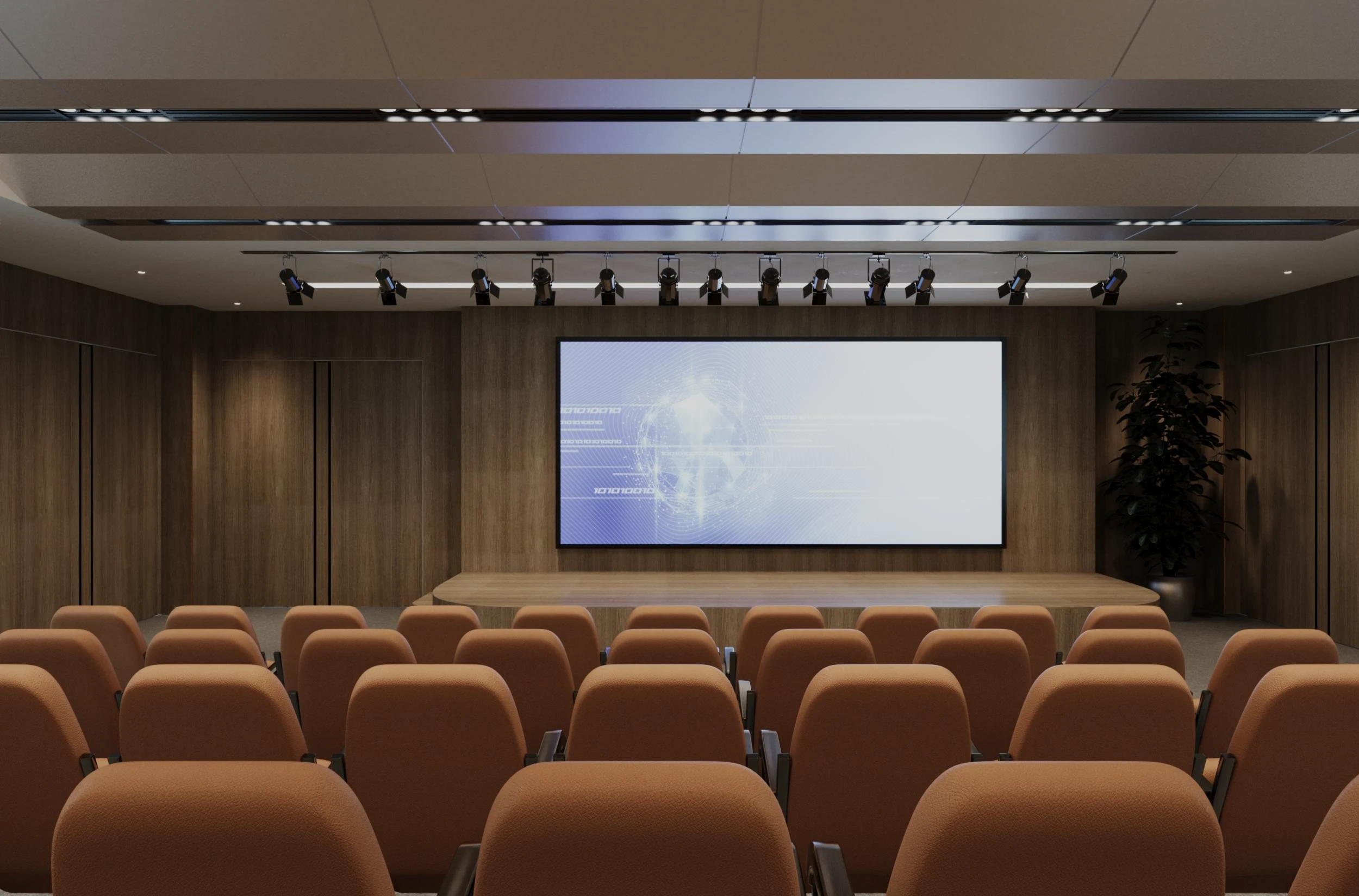 Conference Stage & Projection Screen