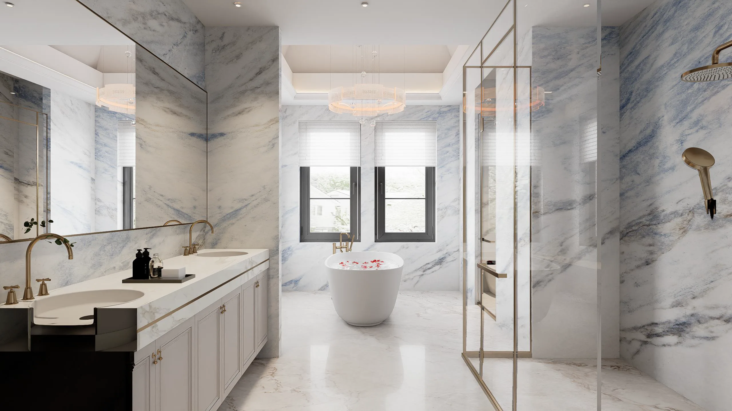 Modern Marble Suite Bathroom