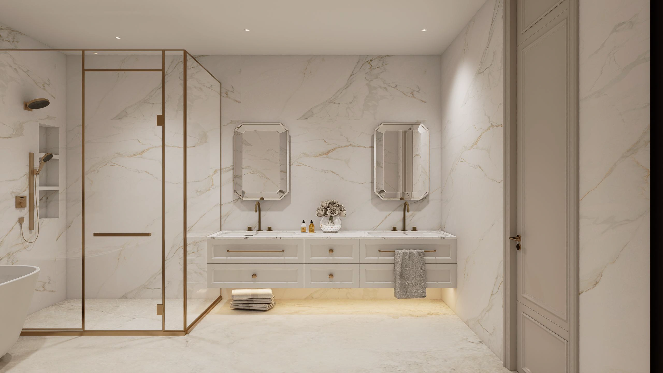 White Marble Suite Bath