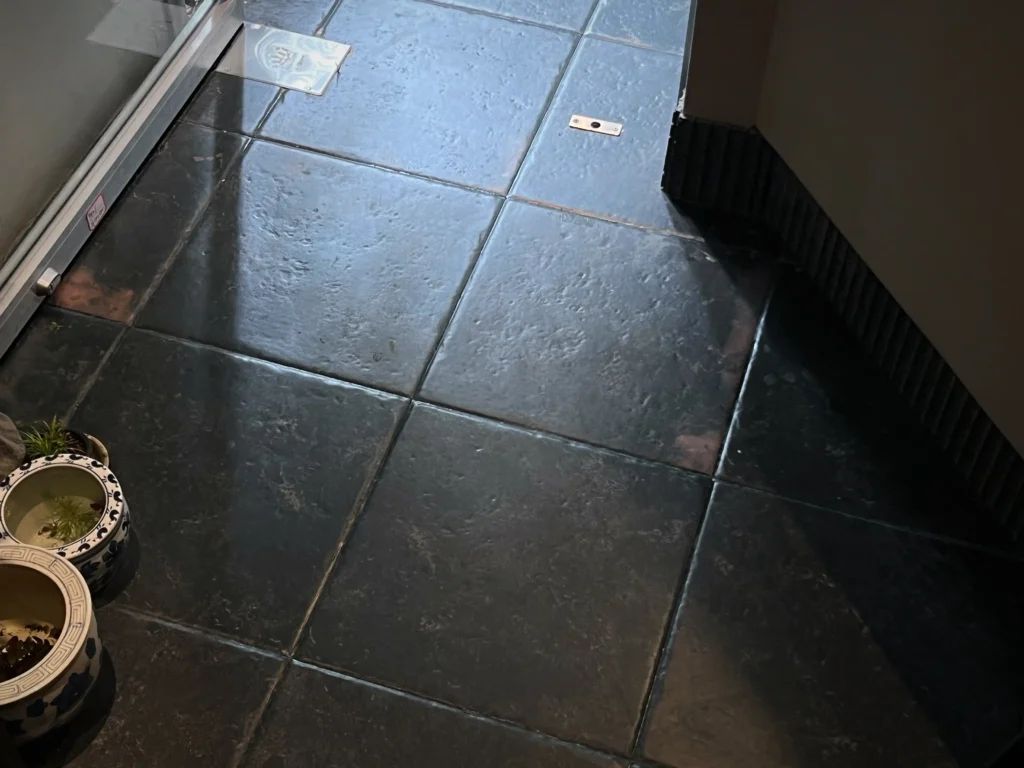 Slate-Look Matte Black Porcelain Floor Tiles