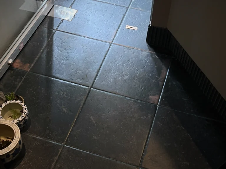 Slate-Look Matte Black Porcelain Floor Tiles