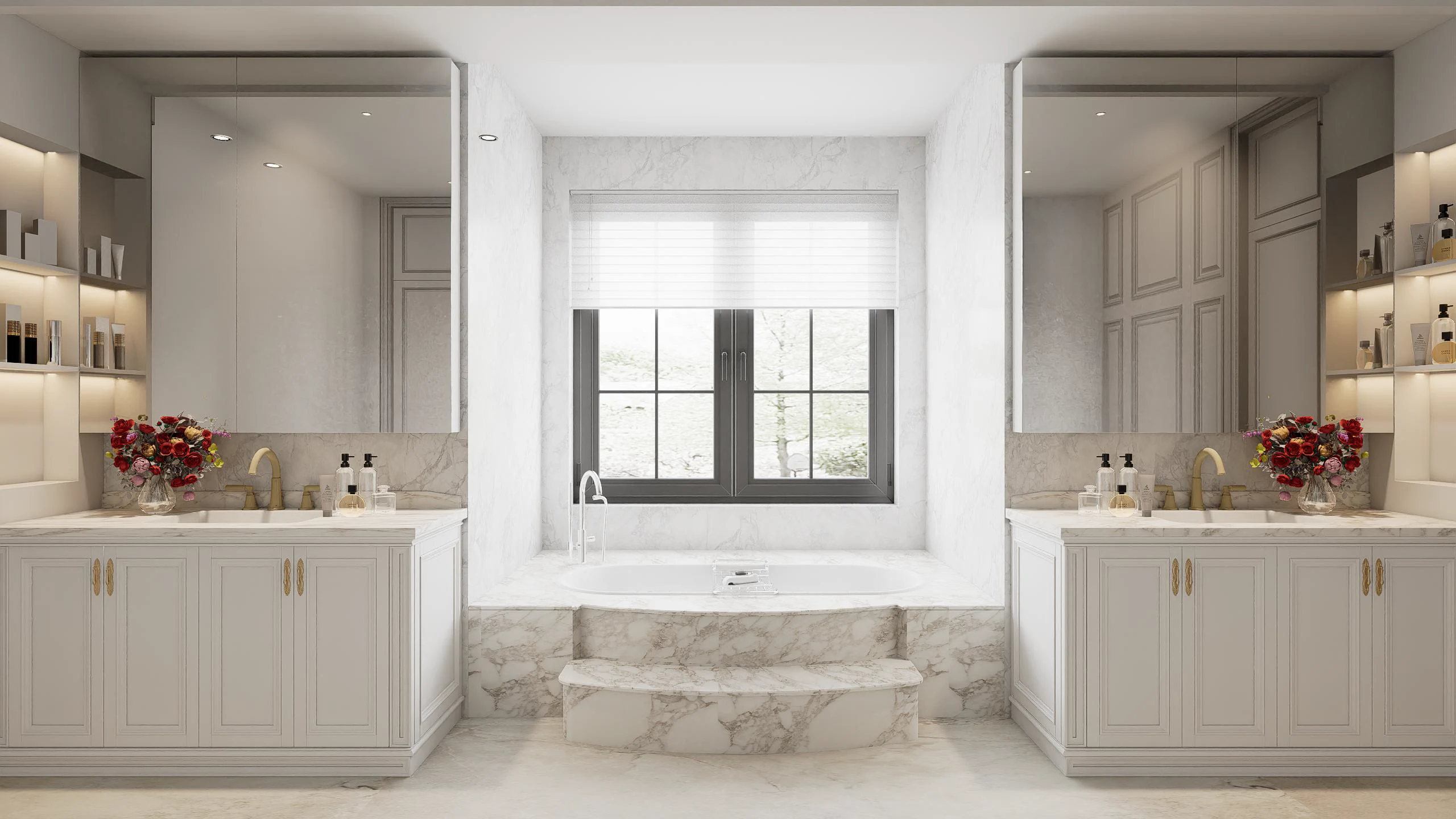 Suite Bath - Sunken Tub & Dual Vanities