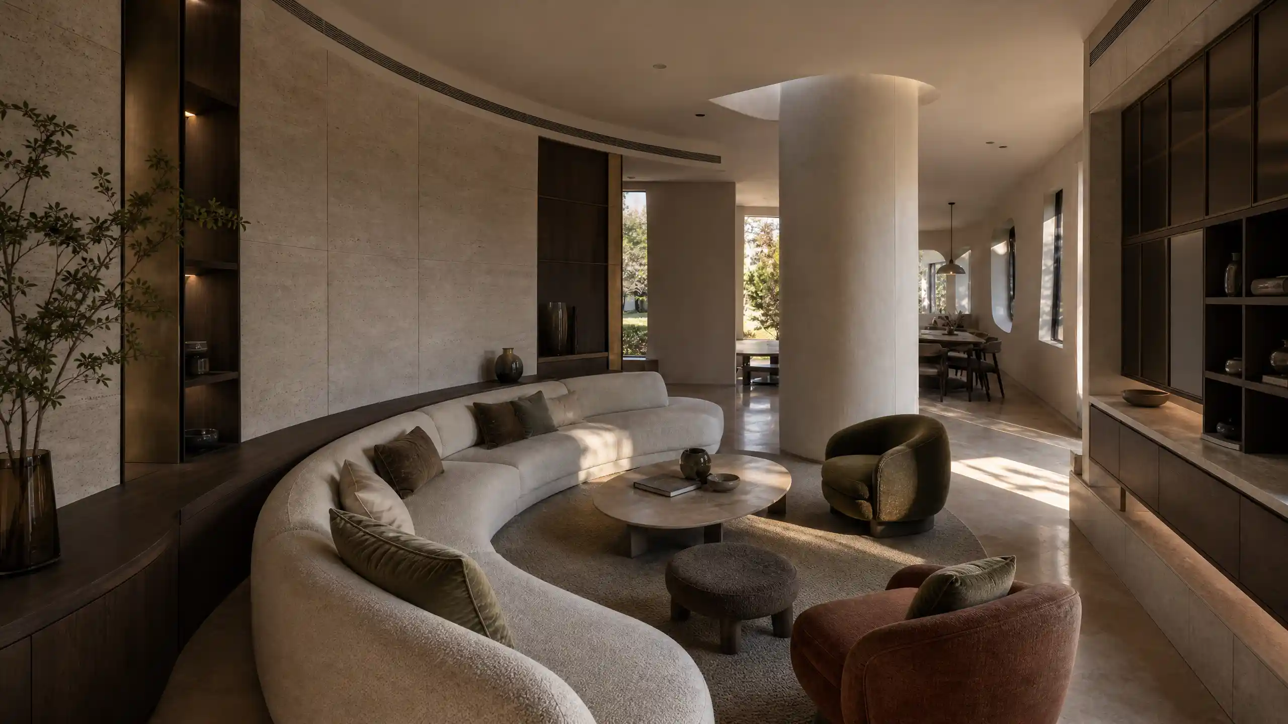 Custom-Made Curved Sofa For Modern Living Room