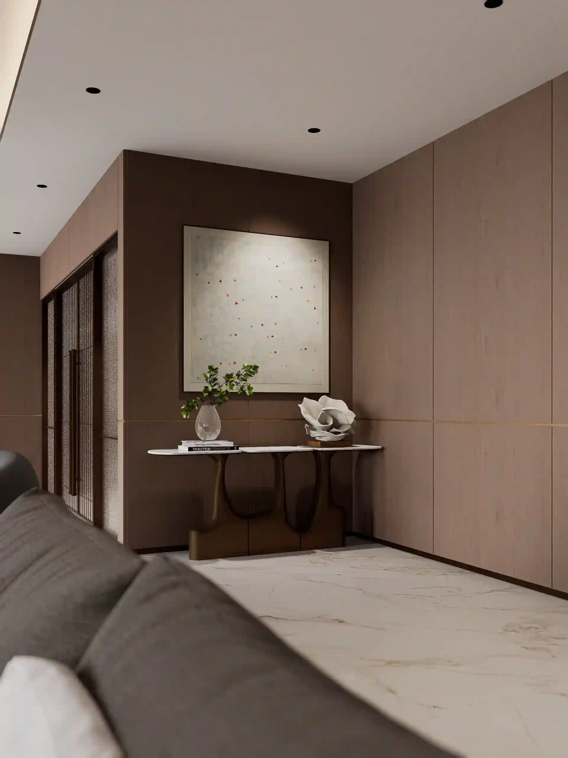 Family Room Corner Console Table