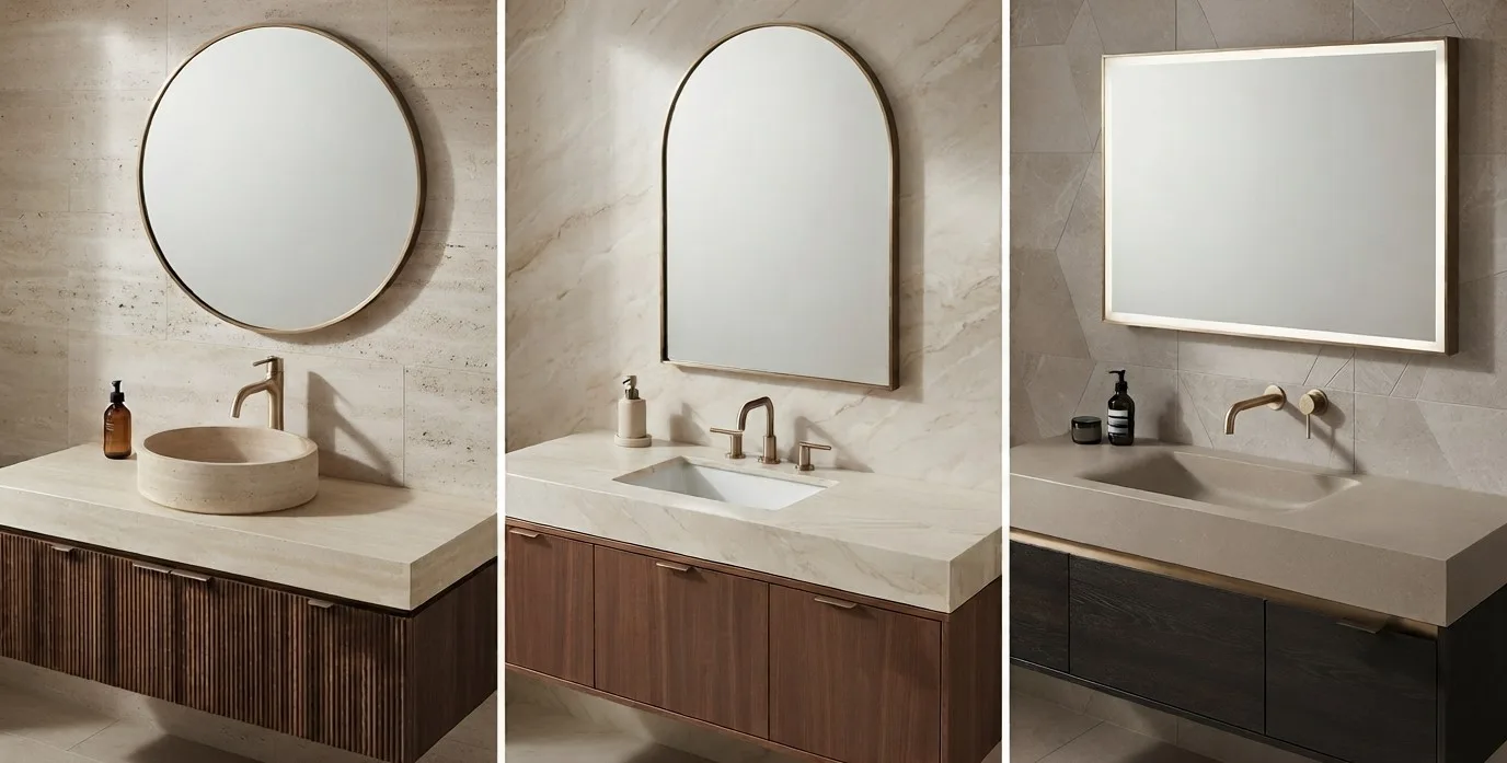 Modern Bathroom Vanities Comparison Vessel, Undermount, And Integrated Basin Styles