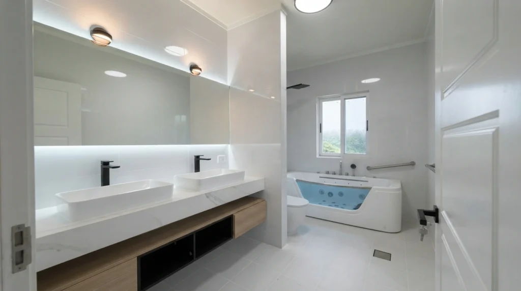 Modern-Bathroom-with-Hot-Tub-Whole-Home-Villa-Project-Guam-USA