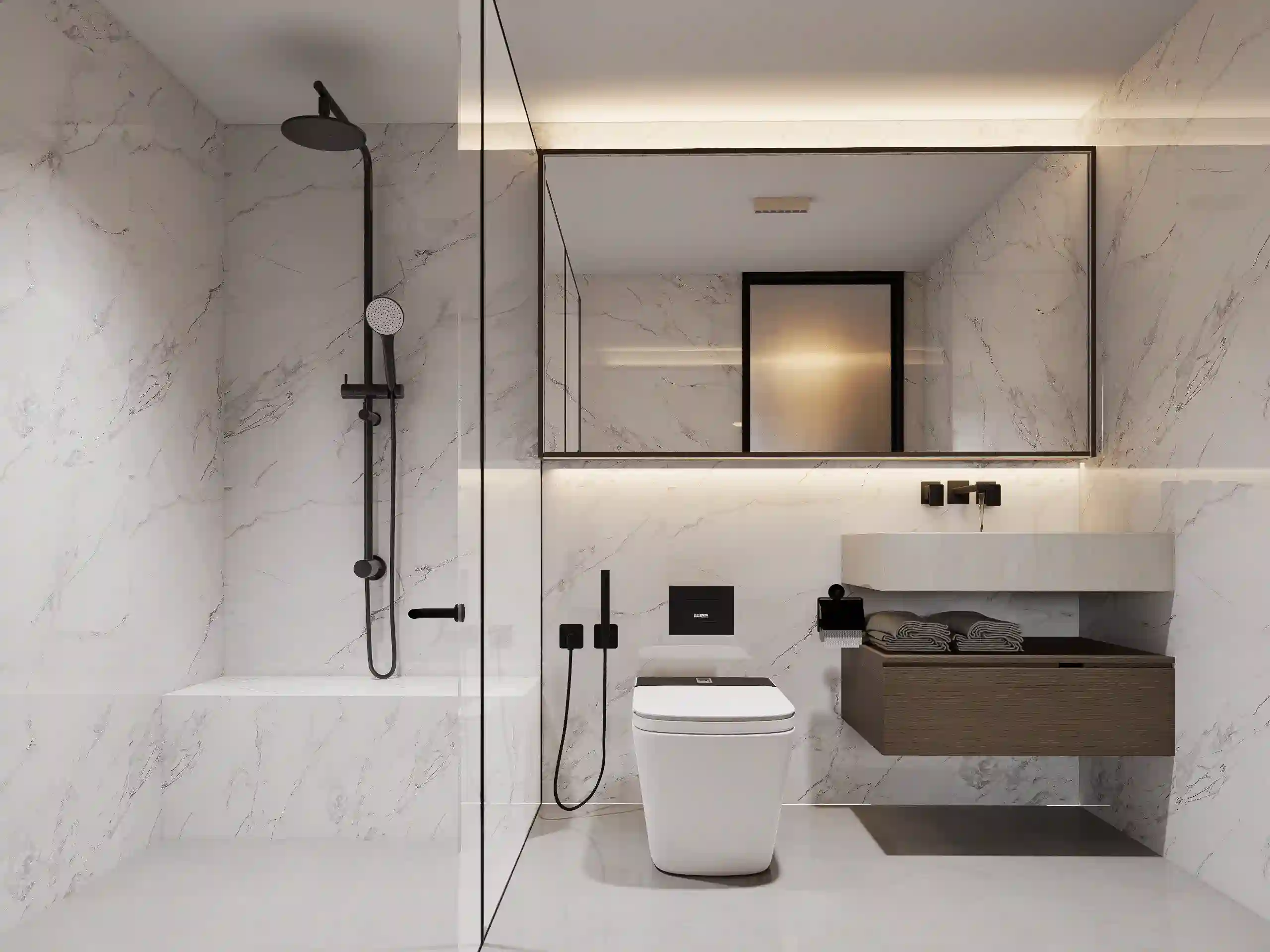 Walk-In Shower & Wall-Hung WC