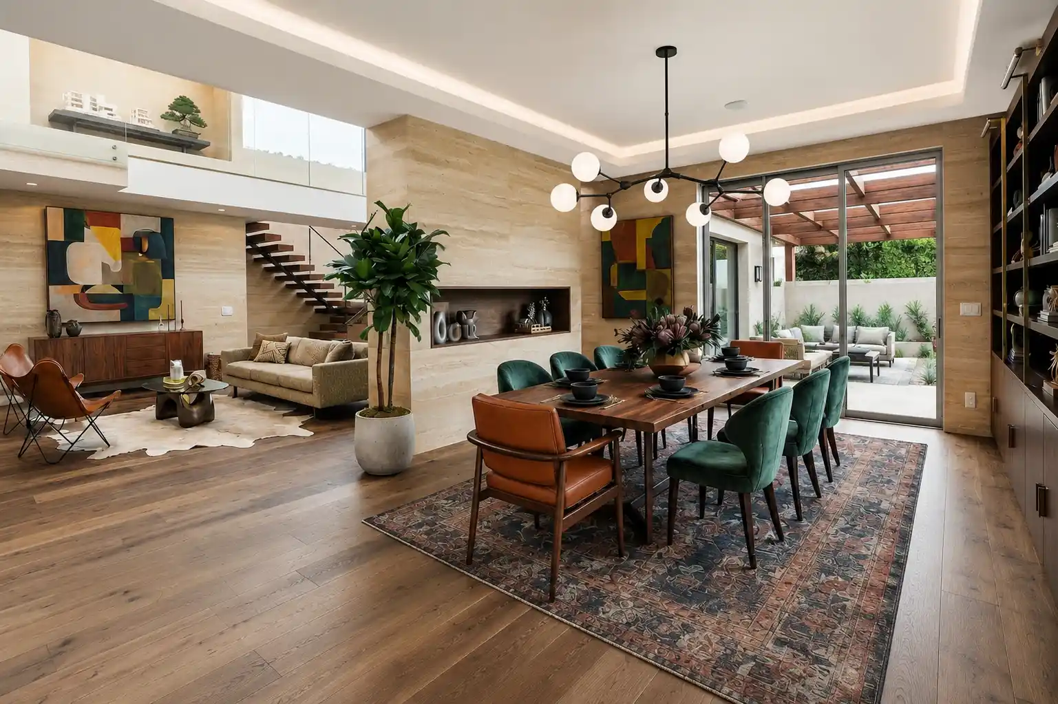 Modern Furniture For Open-Plan Living Room And Dining Space
