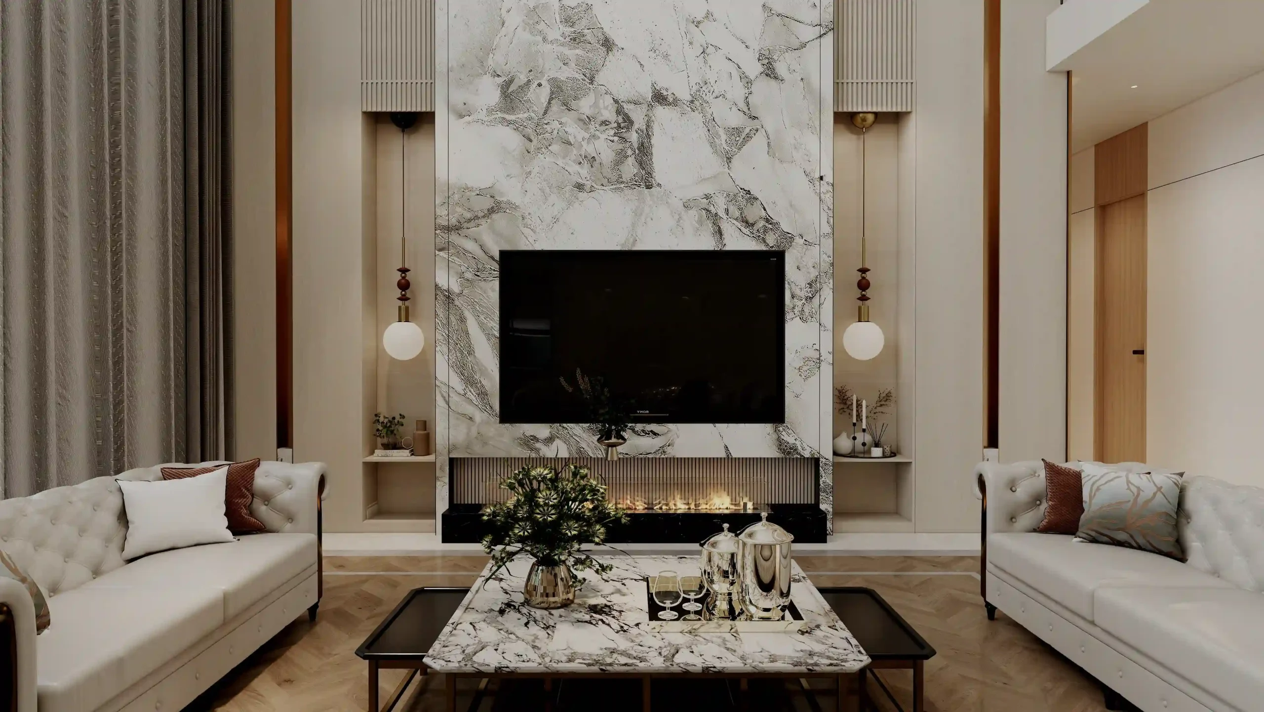 Marble TV Wall