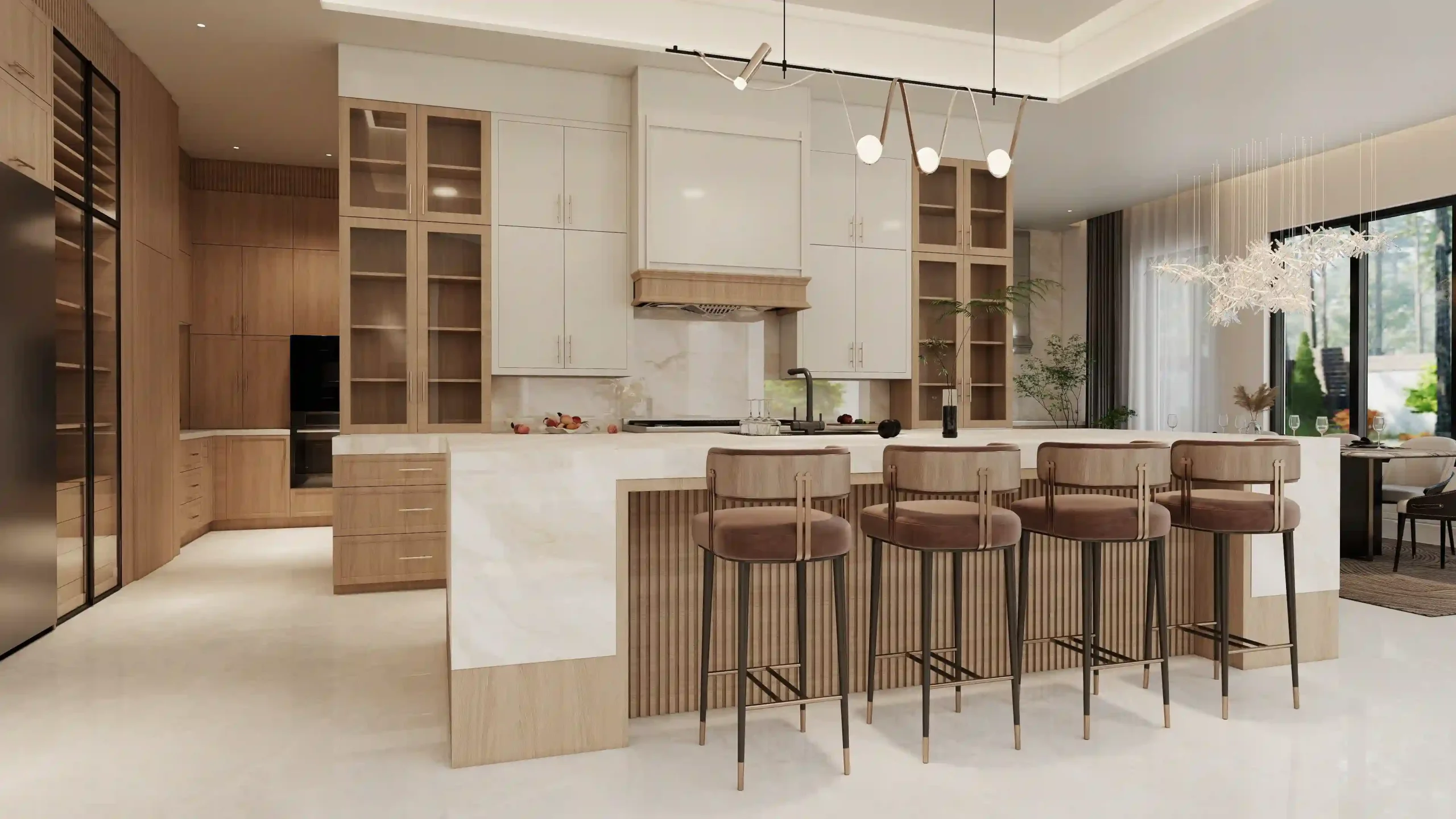 Waterfall Kitchen Island