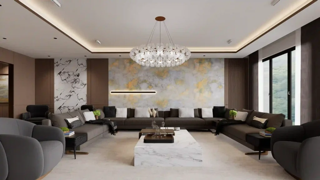 Spacious Luxury Family Room With Sectional Sofa