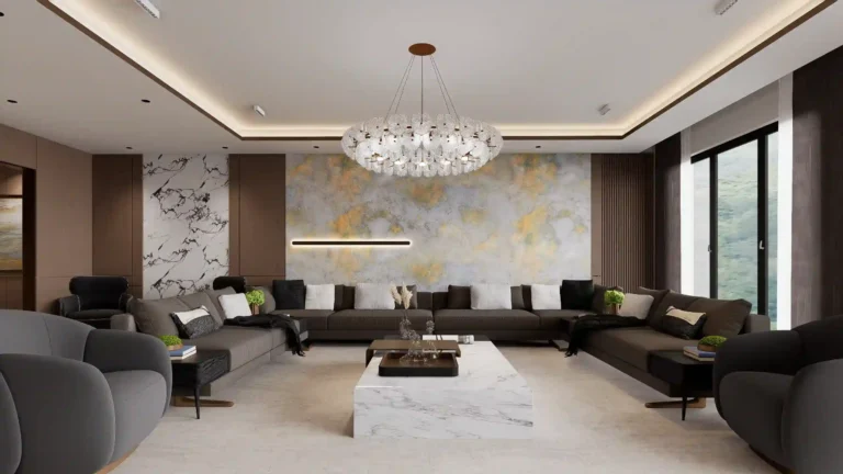Spacious Luxury Family Room With Sectional Sofa